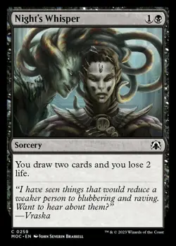 Night's Whisper NM, English MTG March of the Machine - Image 1