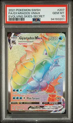 Pokemon Gyarados VMAX 207/203 Evolving Skies Secret Rare Holo Rainbow PSA 10 - Image 1