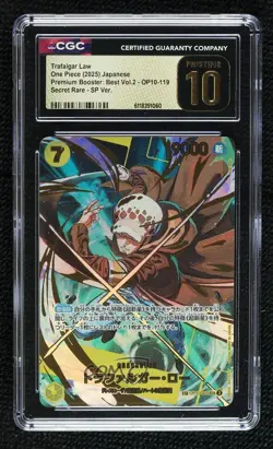2025 One Piece Card Game: Royal Blood OP10 SP Japanese SEC Trafalgar Law CGC 10 - Image 1
