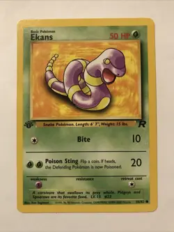 Pokemon TCG Team Rocket Ekans 1st Edition 56/82 Card - Image 1