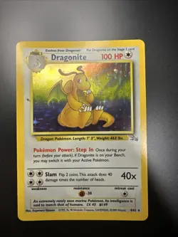 Pokemon TCG Dragonite Holo Card 4/62 Fossil Unlimited NM - Image 1
