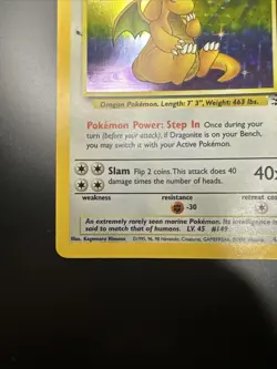 Pokemon TCG Dragonite Holo Card 4/62 Fossil Unlimited NM - Image 4