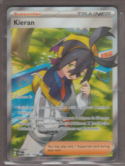 Kieran 206/167 Twilight Masquerade Ultra Rare Full Art Holo Pokemon TCG Card - Image 1