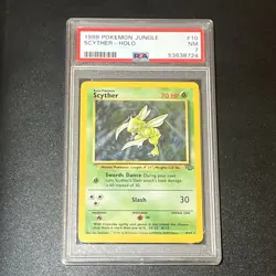 Scyther 10/64 Jungle Holo Rare Unlimited PSA 7 1999 Pokemon TCG Card - Image 1