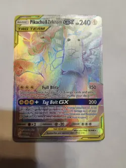 Pokemon Pikachu & Zekrom GX Team Up Card 184/181 Secret Rare SM Rainbow Holo - Image 1