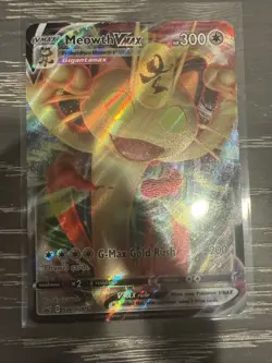 Pokemon Meowth VMAX SWSH005 Full Art Promo TCG Card - Image 1