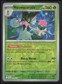 Meowscarada Rare SV09: Journey Together 018/159 NM Pokemon Card Reverse Holo - Image 1