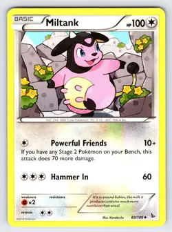 Miltank 83/106 2014 XY Flashfire Set Pokemon Card TCG Non Holo Rare - Nm/Vlp - Image 1