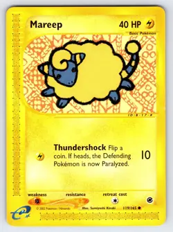 Mareep 119/165 2002 Expedition Pokemon Card TCG WOTC Vintage Nintendo Common Lp - Image 1