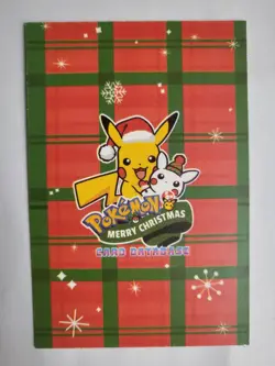 Pokemon Luigi Pikachu Shapes Holo Merry Christmas Card Database NM - Image 2