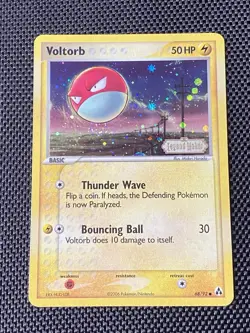 Pokemon Card - Voltorb Legend Maker 68/92 Swirl Common Reverse Holo Stamped - Image 1