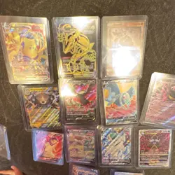Pokemon 13 Holo Foil Cards Lot - Rayquaza VMAX, Gyarados GX, Diancie, Moltres V - Image 1
