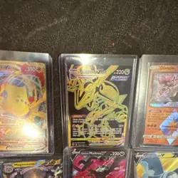 Pokemon 13 Holo Foil Cards Lot - Rayquaza VMAX, Gyarados GX, Diancie, Moltres V - Image 4