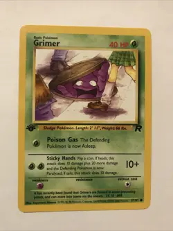 Pokemon TCG Grimer Team Rocket 57/82 Regular 1st Edition Common - Image 1