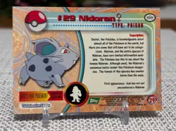 1999 Topps Pokemon #29 Nidoran (TV Animation Series 1) 3rd Print Green Logo NM - Image 2