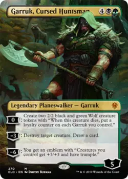 Garruk, Cursed Huntsman - Borderless NM, English MTG Throne Of Eldraine - Image 1