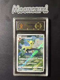 APH Black 10* Pokemon Chinese Leafeon Full Art 2025 CBB2C 07 15/15 Gem 2 - Image 1