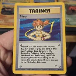 Pokemon TCG MISTY TRAINER 18/132 ☆ HOLO GYM HEROES UNLIMITED LP/MP - Image 1