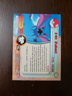 NM! RAYS HOLO Foil Zubat #41 Topps Pokemon Series 1 TV Black Logo - Image 2