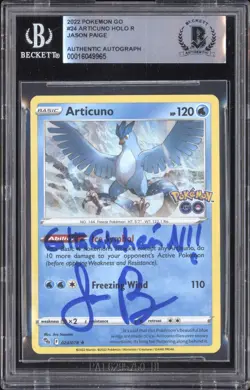 Pokemon Jason Paige signed 2022 Pokemon Go 24 Articuno BGS Auth Auto - Image 1