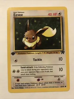 Pokemon TCG Team Rocket 1st Edition Regular Finish Eevee 55/82 NM - Image 1