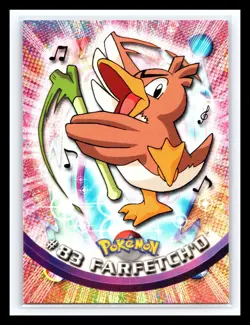 💥 FARFETCH'D 1999 Topps Pokemon TV Non Holo Animation 1st Series Blue Logo # 83 - Image 1