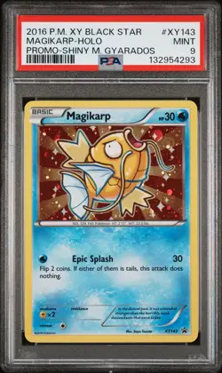 2016 POKEMON XY BLACK STAR PROMO SHINY MEGA GYARADOS #XY143 MAGIKARP-HOLO PSA 9 - Image 1