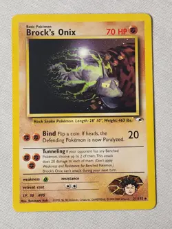 Played (LP) Brock's Onix - Non-Holo #21 Gym Heroes Pokemon TCG - Image 1