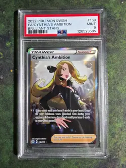 2022 Pokemon FA/CYNTHIA'S AMBITION 169/172 Ultra Rare Brillant Stars - PSA 9 - Image 1