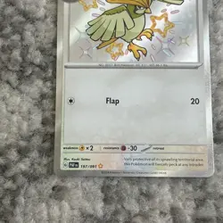 Pokemon TCG Scarlet & Violet Paldean Fates Pidgeotto Holo 197/091 - Image 5