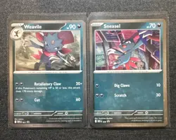 Sneasel 020 & Weavile 021 Cosmos Holo Pokemon TCG - Black Star Promo - Image 1