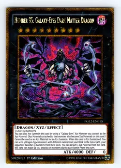 Yugioh Number 95: Galaxy-Eyes Dark Matter Dragon PGL2-EN015 Gold - NM 💎 - Image 1