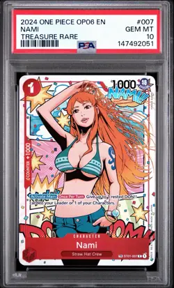 2024 ONE PIECE OP06-WINGS OF THE CAPTAIN TREASURE RARE #007 NAMI PSA 10 - Image 1