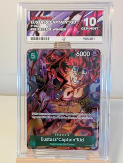 2024 One Piece Promo Eustass Captain Kid P-067 OP07 Pre-Release Winner Ace 10 - Image 1