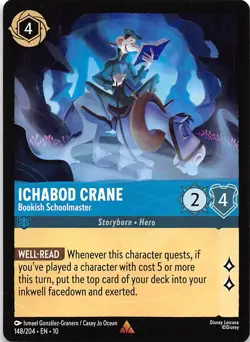 Ichabod Crane Bookish Schoolmaster 148/204 Whispers in the Well Disney Lorcana - Image 1