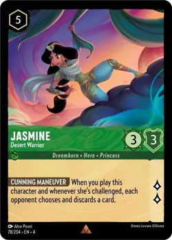 Disney Lorcana Jasmine Desert Warrior 78/204 Rare Non-Foil Ursula's Return - Image 1