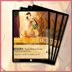 Disney Lorcana TCG: PLUTO - FRIENDLY POOCH x4 Uncommon Into The Inklands 18/204 - Image 1