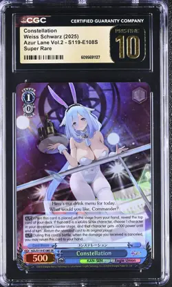 Weiss GRADED Constellation E108S Azur Lane 2 SR PRISTINE BLACK LABEL 10 CGC - Image 1