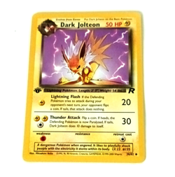 2000 Pokemon Team Rocket Vintage First Edition Dark Jolteon Card - Image 1