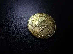 Pokemon Card Banpresto Promo Metal Gold Coin Scyther #6361 PLAY - Image 2