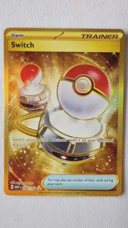 Switch 206/165 Pokemon Card TCG 151 Gold Hyper Rare Holo NM - Image 1