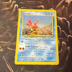 Corsola Pokemon Card 37/75 Neo Discovery 50 HP Regular - Image 1