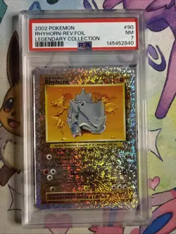 Rhydon 90/110 Legendary Collection Reverse Holo Pokemon Card PSA 7 - Image 1