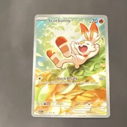 Pokemon Scorbunny Illustration Rare Full Art Holo Card 225/217 Scarlet & Violet - Image 3