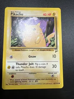 Pikachu 87/130 Base Set 2 Pokemon Card | Vintage WOTC - Image 3