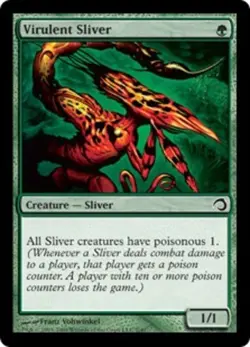 1 x Virulent Sliver - Foil - Premium Deck Series: Slivers - NM-Mint - MTG - Image 1