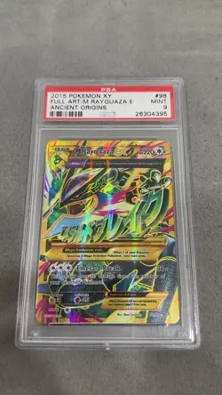 2015 POKEMON XY ANCIENT ORIGINS FULL ART ULTRA RARE #98 MEGA RAYQUAZA EX PSA 9 - Image 1