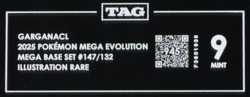 2025 Pokemon Mega Evolution 147/132 Garganacl Illustration Rare TAG 9 (945) - Image 3