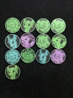2025 Pokemon TCG S-Chinese Gem Pack Gengar Meowth Gastly Coin Lot*13 AD12 - Image 1