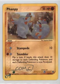Phanpy Reverse Foil Pokemon EX Ruby & Sapphire #62 2003 - Image 1